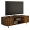 50 Inch Tv Stand Entertainment Center Dark Walnut Hairpin Legs 2 Doors Shelves